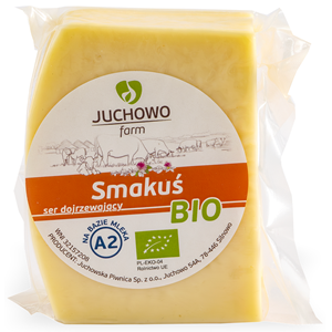 SER ŻÓŁTY DOJRZEWAJĄCY SMAKUŚ Z MLEKA A2 BIO (około 0,30 kg) - JUCHOWO (NA ZAMÓWIENIE)