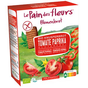 PIECZYWO CHRUPKIE POMIDOROWO - PAPRYKOWE BEZGLUTENOWE BIO 150 g - LE PAIN DES FLEURS
