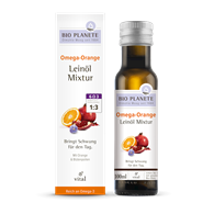 OMEGA ORANGE - MIESZANKA Z OLEJEM LNIANYM (PYŁEK KWIATOWY, POMARAŃCZA) BIO 100 ml - BIO PLANETE