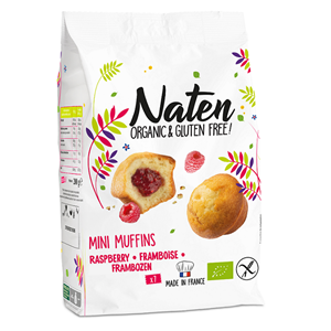 MUFFINKI MINI Z NADZIENIEM MALINOWYM BEZGLUTENOWE BIO 200 g - NATEN