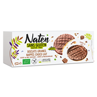 CIASTKA Z NASIONAMI OBLANE CZEKOLADĄ MLECZNĄ BEZGLUTENOWE BIO 150 g - NATEN
