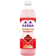 KOMBUCHA O SMAKU MALINOWYM NISKA ZAWARTOŚĆ CUKRÓW FAIR FOR LIFE DEMETER BIO 500 ml - KARMA KOMBUCHA