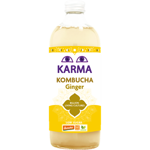 KOMBUCHA Z IMBIREM NISKA ZAWARTOŚĆ CUKRÓW FAIR FOR LIFE DEMETER BIO 1 L - KARMA KOMBUCHA