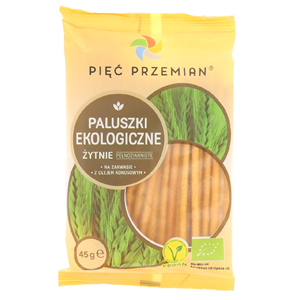 PALUSZKI ŻYTNIE PEŁNOZIARNISTE BIO 45 g - PIĘĆ PRZEMIAN