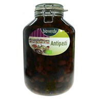 OLIWKI CZARNE KALAMATA BEZ PESTEK Z ZIOŁAMI W OLEJU BIO 4,55 kg (SŁOIK) - BIO-VERDE