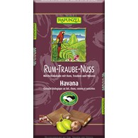 CZEKOLADA MLECZNA Z RODZYNKAMI, RUMEM I ORZECHAMI LASKOWYMI FAIR TRADE BIO 100 g - RAPUNZEL