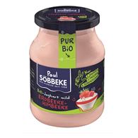 JOGURT KREMOWY TRUSKAWKA - MALINA BIO 500 g (SŁOIK) - SOBBEKE