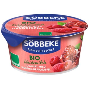 JOGURT KREMOWY MALINA - GRANAT (3,8 % TŁUSZCZU W MLEKU) BIO 150 g - SOBBEKE