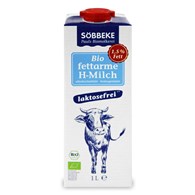 MLEKO BEZ LAKTOZY (1,5 % TŁUSZCZU) BIO 1 L - SOBBEKE