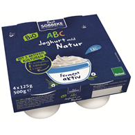 JOGURT PROBIOTYCZNY ABC (3,8 % TŁUSZCZU W MLEKU) BIO (4 x 125 g) 500 g - SOBBEKE