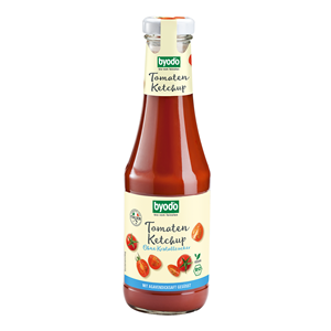 KETCHUP SŁODZONY SYROPEM Z AGAWY BEZGLUTENOWY BIO 500 ml - BYODO