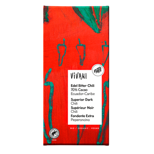 CZEKOLADA GORZKA Z CHILI BIO 80 g - VIVANI
