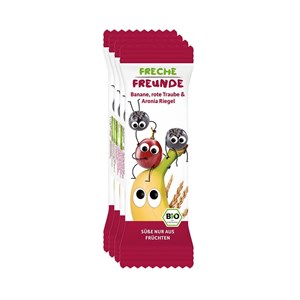 BATON ZBOŻOWY BANAN - WINOGRONO - ARONIA OD 1 ROKU ŻYCIA BIO (4 x 23 g) 92 g - FRECHE FREUNDE