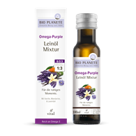 OMEGA PURPLE - MIESZANKA Z OLEJEM LNIANYM (MANDARYNKA, WANILIA, LAWENDA) BIO 100 ml - BIO PLANETE