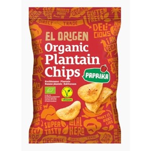CHIPSY Z PLANTANA PAPRYKOWE BEZGLUTENOWE BIO 80 g - EL ORIGEN
