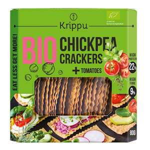 KRAKERSY PROTEINOWE Z CIECIERZYCY Z POMIDOREM BIO 80 g - KRIPPU