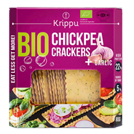 KRAKERSY PROTEINOWE Z CIECIERZYCY Z CZOSNKIEM BIO 80 g - KRIPPU