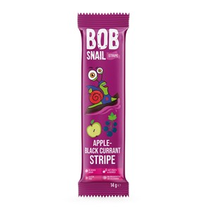 PRZEKĄSKA STRIPE JABŁKO - CZARNA PORZECZKA BEZ DODATKU CUKRU BEZGLUTENOWA 14 g - BOB SNAIL