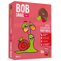 PRZEKĄSKI ROLL JABŁKO - TRUSKAWKA BEZ DODATKU CUKRÓW BEZGLUTENOWE 100 g - BOB SNAIL