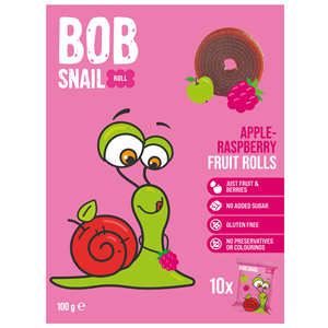PRZEKĄSKI ROLL JABŁKO - MALINA BEZ DODATKU CUKRÓW BEZGLUTENOWE 100 g - BOB SNAIL