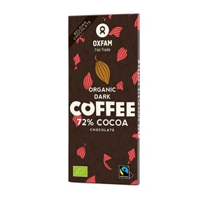 CZEKOLADA GORZKA Z ZIARNAMI KAWY FAIR TRADE BIO 100 g - OXFAM