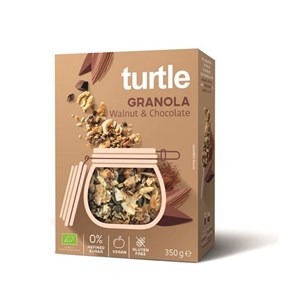 GRANOLA ORZECH WŁOSKI - CZEKOLADA BEZGLUTENOWA BIO 350 g - TURTLE