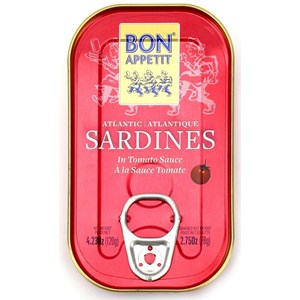SARDYNKI PORTUGALSKIE W SOSIE POMIDOROWYM 120 g (78 g) - BON APPETIT  (BOM PETISCO)