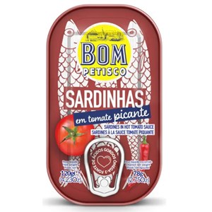 SARDYNKI PORTUGALSKIE W PIKANTNYM SOSIE POMIDOROWYM 120 g (78 g) - BON APPETIT (BOM PETISCO)