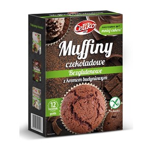 MIESZANKA NA MUFFINY CZEKOLADOWE Z KREMEM BUDYNIOWYM BEZGLUTENOWA 310 g - CELIKO