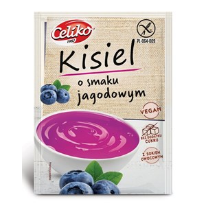 KISIEL O SMAKU JAGODOWYM BEZ DODATKU CUKRU BEZGLUTENOWY 40 g - CELIKO