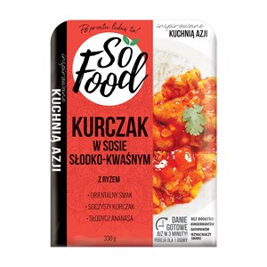 KURCZAK Z RYŻEM W SOSIE SŁODKO - KWAŚNYM 330 g - SO FOOD