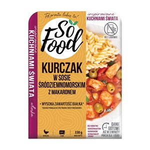 KURCZAK Z MAKARONEM W SOSIE ŚRÓDZIEMNOMORSKIM 330 g - SO FOOD