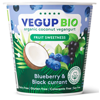 DESER KOKOSOWY JAGODA - CZARNA PORZECZKA BEZGLUTENOWY VEGANGURT BIO 140 g - VEGUP BIO