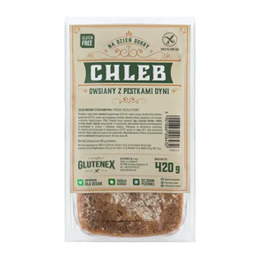 CHLEB OWSIANY Z PESTKAMI DYNI BEZGLUTENOWY 420 g - GLUTENEX