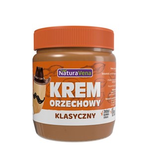 KREM ORZECHOWY KLASYCZNY 100 % BEZ DODATKU SOLI I CUKRÓW 340 g - NATURAVENA