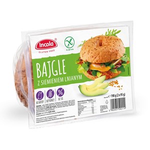 BAJGLE Z SIEMIENIEM LNIANYM BEZGLUTENOWE (2 x szt.) 190 g - INCOLA