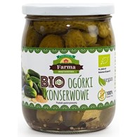 OGÓRKI KONSERWOWE (NA OCCIE JABŁKOWYM) BEZGLUTENOWE BIO 480 g (280 g) - FARMA ŚWIĘTOKRZYSKA