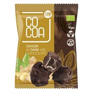 IMBIR KANDYZOWANY W CIEMNEJ CZEKOLADZIE 65 % BIO 70 g - COCOA