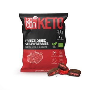 TRUSKAWKI W CZEKOLADZIE CIEMNEJ BEZ DODATKU CUKRU KETO BIO 40 g - COCOA