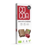 TABLICZKA Z WIŚNIAMI 60 % MNIEJ CUKRU BIO 40 g - COCOA