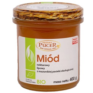 MIÓD NEKTAROWY LIPOWY BIO 400 g - PASIEKA PUCER