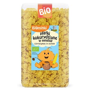 PŁATKI KUKURYDZIANE W MIODZIE BIO 300 g - BIOMINKI