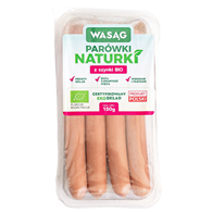 PARÓWKI Z SZYNKI BIO 150 g - WASĄG (Z PÓŁKI)