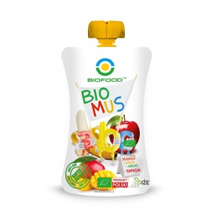 MUS MANGO - BANANOWO - JABŁKOWY BEZGLUTENOWY BIO 120 g - BIO FOOD