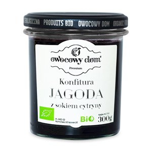 KONFITURA JAGODA Z SOKIEM Z CYTRYNY BIO 300 g  - OWOCOWY DOM