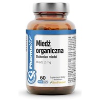 MIEDŹ ORGANICZNA (2 mg) BEZGLUTENOWA 60 KAPSUŁEK - PHARMOVIT (CLEAN LABEL)