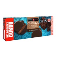 CIASTKA KAKAOWE Z KREMEM O SMAKU BROWNIE W CZEKOLADZIE DESEROWEJ BEZ DODATKU CUKRÓW 128 g - PURE&GOOD