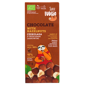 CZEKOLADA Z ORZECHAMI LASKOWYMI BEZGLUTENOWA BIO 50 g - ME GUSTO (SUPER FUDGIO)