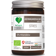 ASHWAGANDHA EKSTRAKT BIO (200 mg) 50 KAPSUŁEK - BE ORGANIC