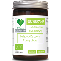 TABLETKI WSPOMAGAJĄCE ODCHUDZANIE (MNISZEK, KARCZOCH, CZARNY PIEPRZ) BIO 100 szt. - BE ORGANIC